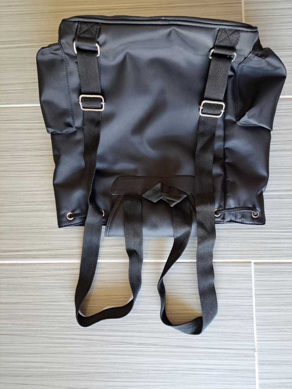 Frankie & Johnnie Backpack Black Nylon Purse Travel - Picture 4 of 9